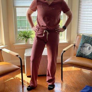 Figs Livingston Scrub Pants Mauve Pink